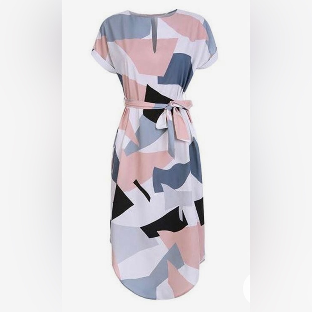 Size small midi dress cap sleeve tie waist